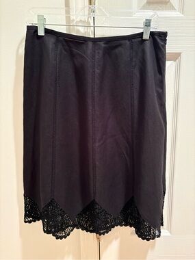 mercer & madison Black Pencil Skirt with Crochet Hem